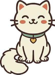 Nata, la gata de ClubGatuno, sentada y sonriendo